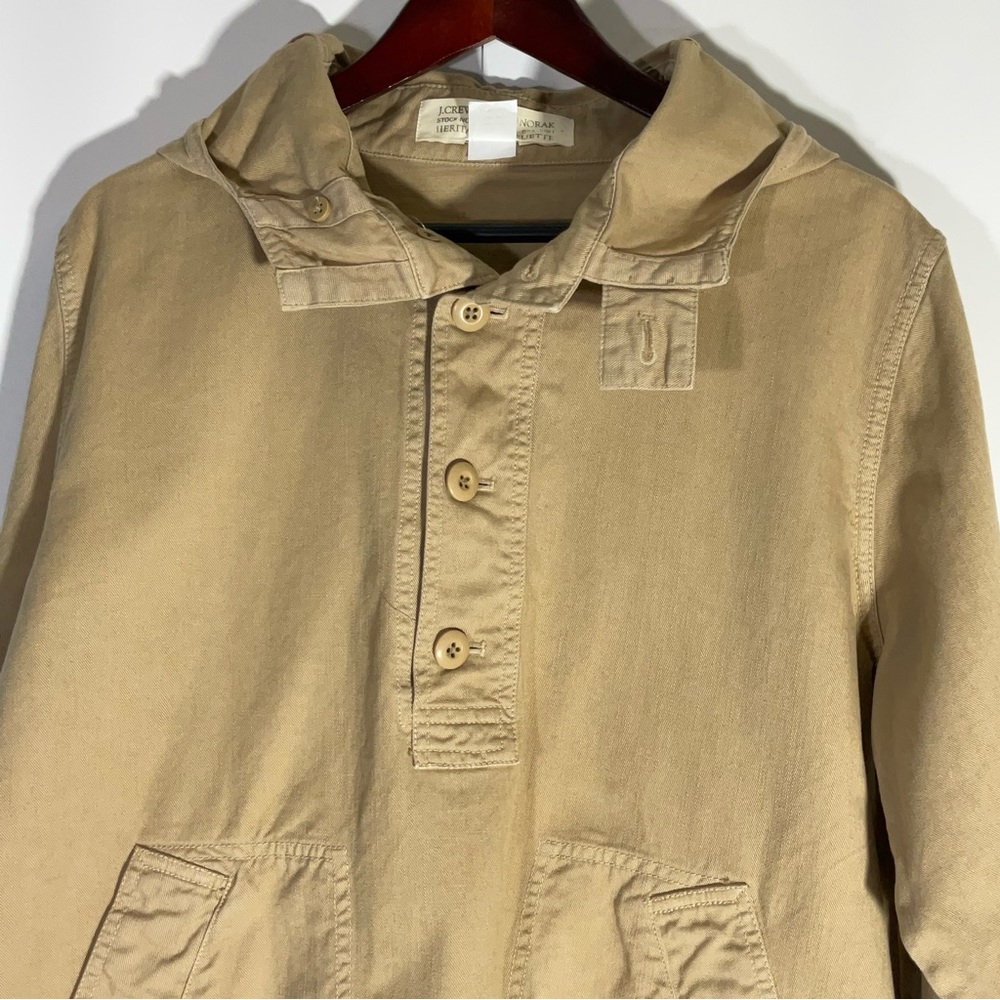 J. Crew Women’s Anorak Heritage Silhouette Hooded Pullover Jacket Beige Size LG - Picture 3 of 16